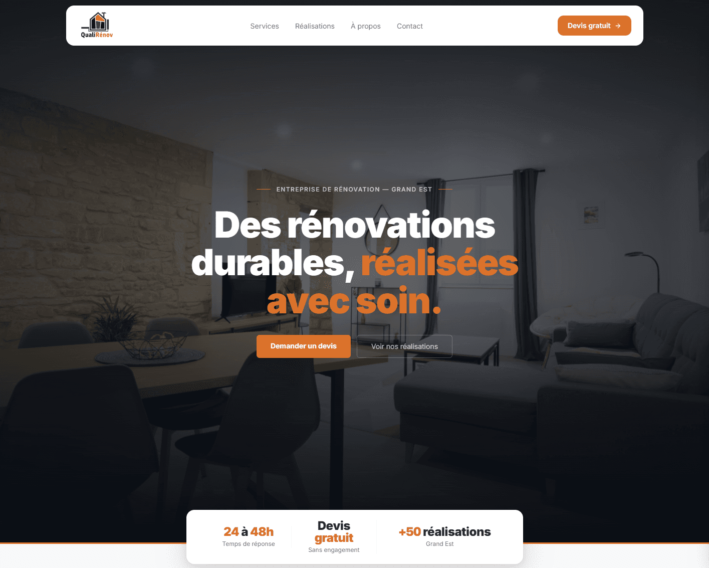 Screenshot du projet QualiRénov
